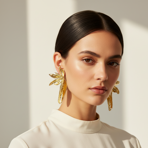 BÜYÜK ÇİÇEK FİGÜR KÜPE