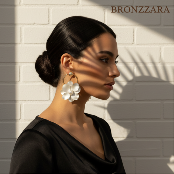 ÇİFT RENK ÇİÇEK KÜPE