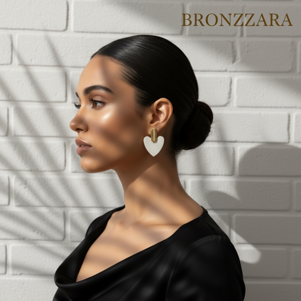 ÇİFT RENK KALP  KÜPE