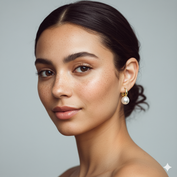 SU DAMLASI İNCİLİ HALKA KÜPE