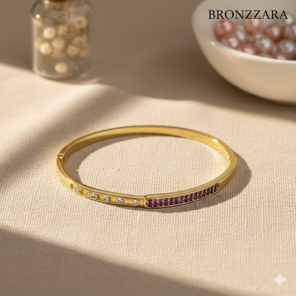 PREMİUM TAŞLI YAN DETAY ÇELİK BİLEZİK