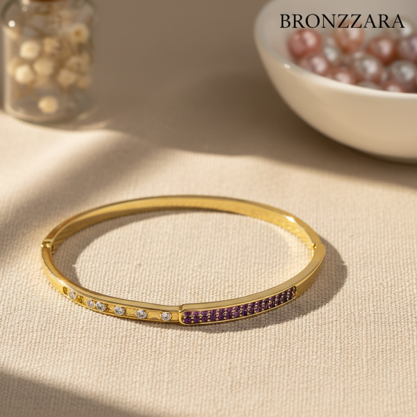 PREMİUM TAŞLI YAN DETAY ÇELİK BİLEZİK