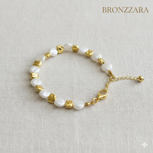 YAPAY İNCİ VE DORİKA KOMBİNE BİLEKLİK