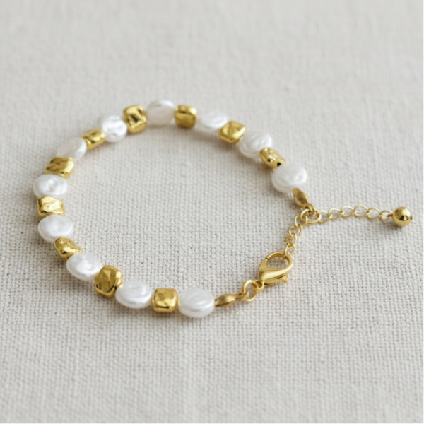 YAPAY İNCİ VE DORİKA KOMBİNE BİLEKLİK