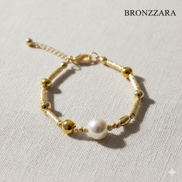 Bronze Hue Yapay İnci Kadın Bileklik