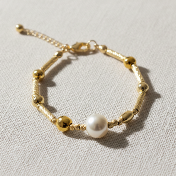 Bronze Hue Yapay İnci Kadın Bileklik