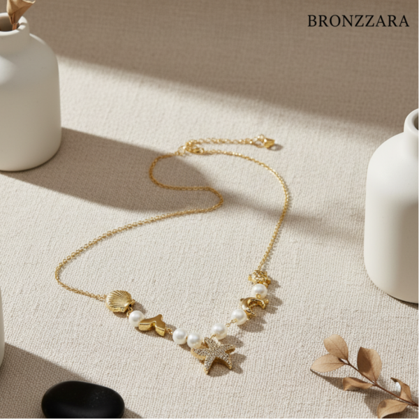 İNCİLİ DENİZ YILDIZI  KOLYE