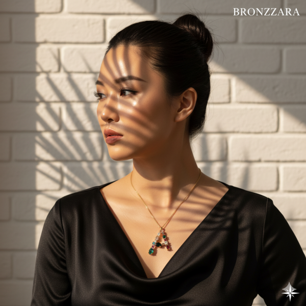 925 Gümüş Tasarım Harf Kolye