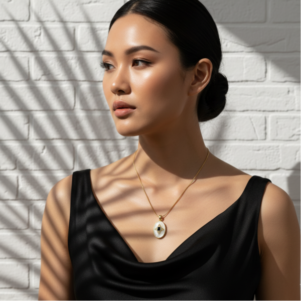 ÇELİK MİNELİ VİNTAGE KOLYE