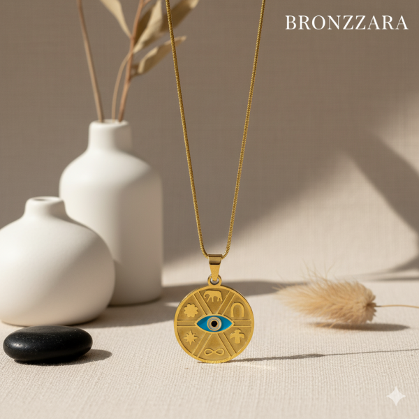 ÇELİK GÖZ DETAY ŞANS KOLYE