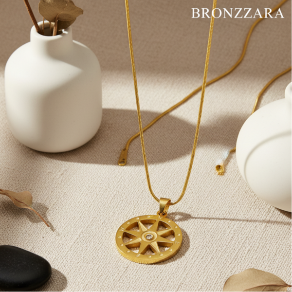 ÇELİK PUSULA KOLYE