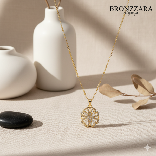 ÇELİK ÇARKLI DÖNEN YONCA KOLYE