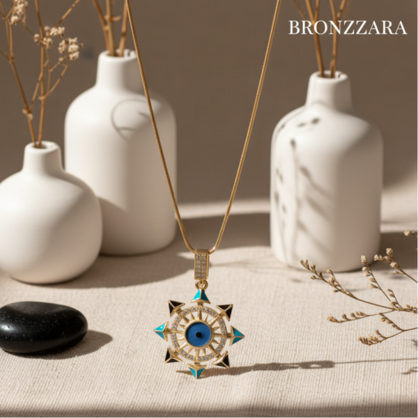 ÇELİK BLUE EYE CHARM KOLYE