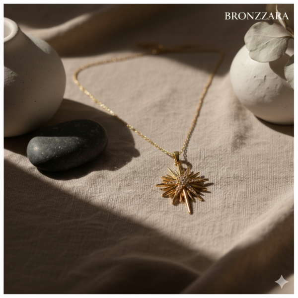 ÇELİK TAŞLI KUZEY YILDIZI CHARM KOLYE