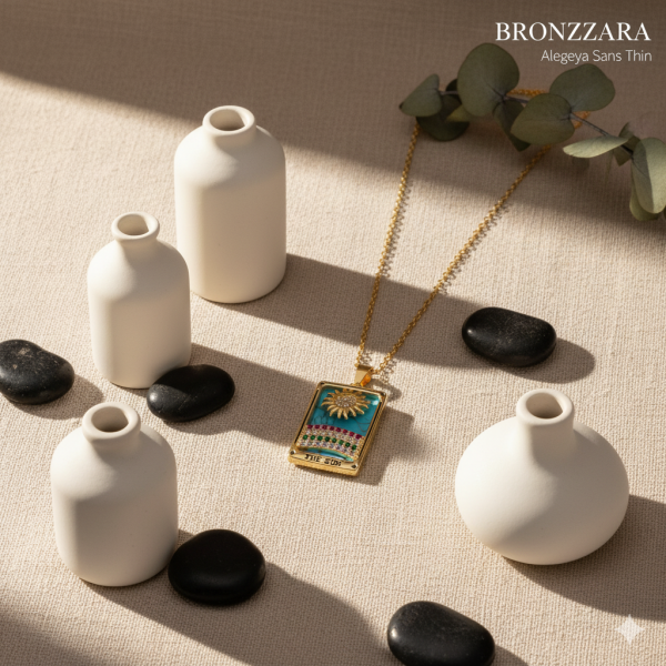 TURKUAZ TAŞ DETAYLI ÇELİK CHARM KOLYE