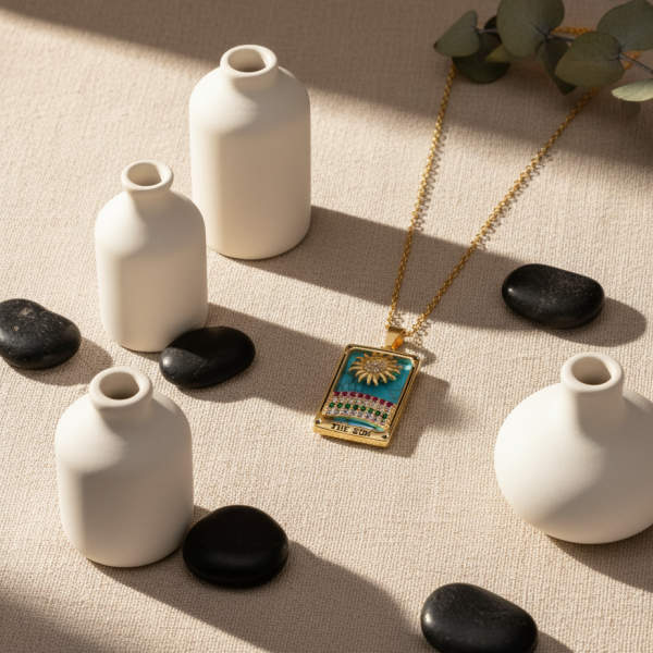 TURKUAZ TAŞ ÇELİK CHARM KOLYE