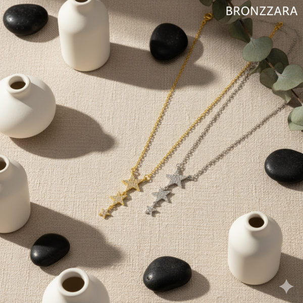 YILDIZ DETAY ÇELİK  TAŞLI Y KADIN KOLYE