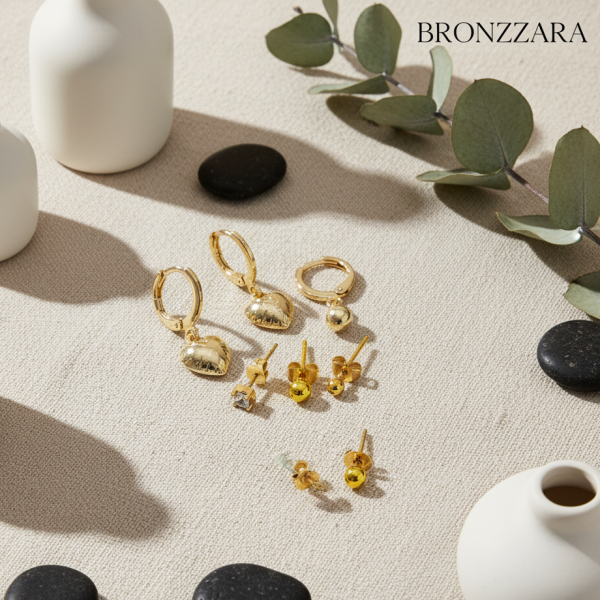 HEART HOOP KOMBİN KÜPE SETİ