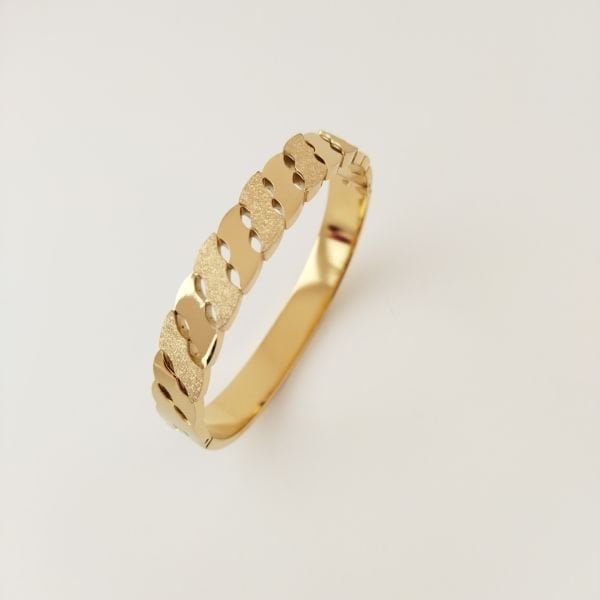 ÇELİK GOLD KUMLAMA DESENLİ BİLEZİK