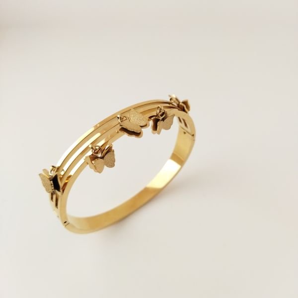 ÇELİK GOLD KELEBEK DETAYLI BİLEKLİK