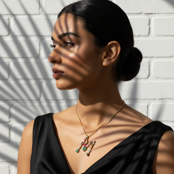 925 Gümüş Tasarım Harf Kolye