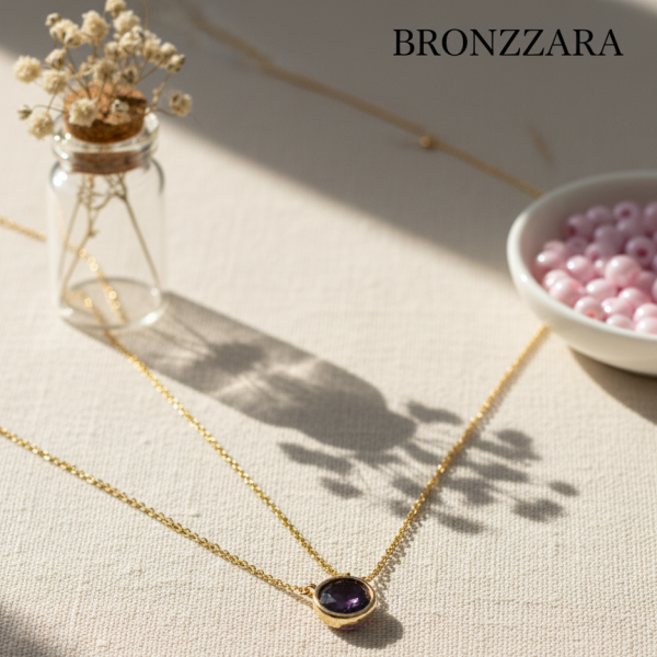 Kişisel Enerji Doğum Taşı Choker Kolye (ŞUBAT)