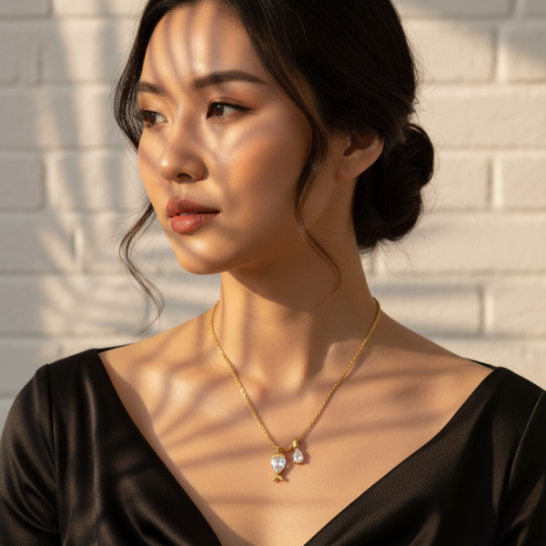 Kişisel Enerji Doğum Taşı Balık Kolye (DİAMOND NİSAN)