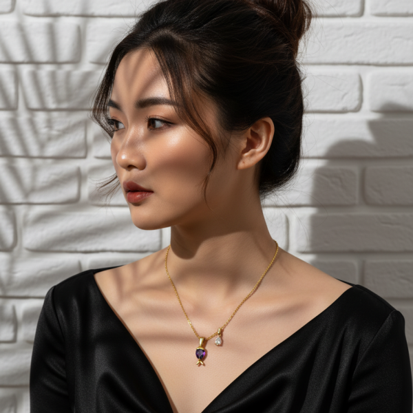 Kişisel Enerji Doğum Taşı Balık Kolye ( AMETHYST ŞUBAT )