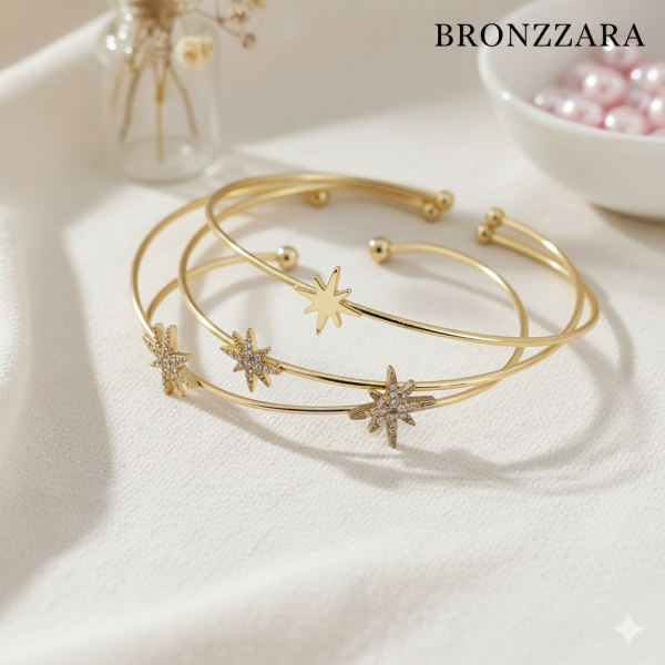 3'lü Kuzey Yıldız Taşlı Bilezik