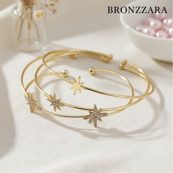 3'lü Kuzey Yıldız Taşlı Bilezik