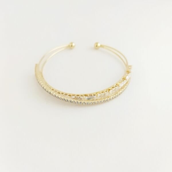 Çift Sıra Taşlı Çarpraz Tasarım Bilezik