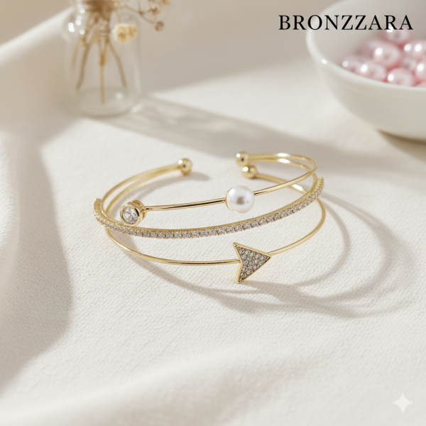 Sıra Taşlı İnci Detay Bilezik