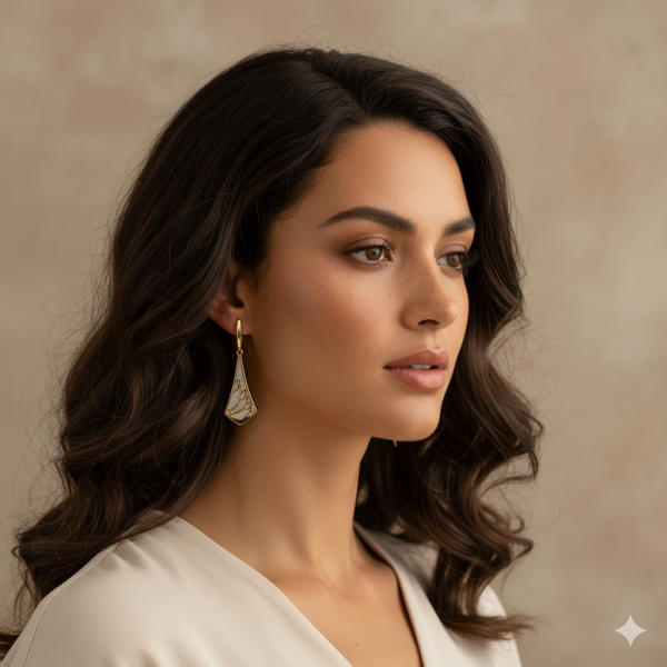 Lotus Çiçeği Model Mineli Küpe